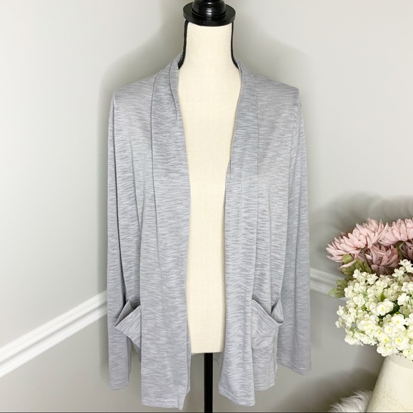 Doe & Rae Sweaters - DOE & RAE Grey Long Sleeve Ruffle Layered Cardigan